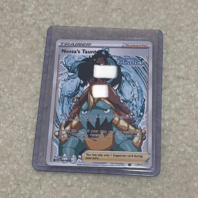Custom Trainer Full Art Card! Nessa's Taunt! - Etsy
