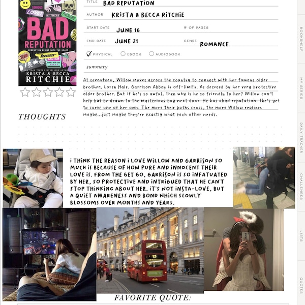 The Book Club Digital Reading Journal | Book Reviews | Reading Tracker ...