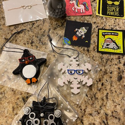 Glasses Snowflake Ornament, Eye Patch Ornament, Glasses Ornament, Hand ...