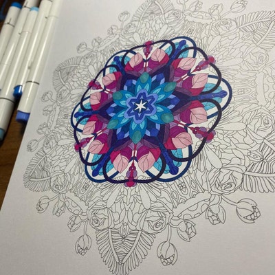 Printable Coloring Sheets 3x Complicated Mandalas - Etsy