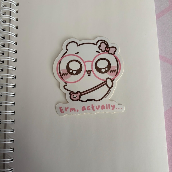 Erm Actually Sticker Erm, Actually Chiikawa Glasses Sticker | Chiikawa Stickers | Funny ...