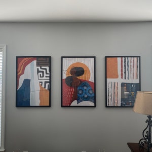 Modern Colorful African American Art Set of 3 Print. Abstract Ethnic ...