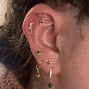 LOLIAS Orecchini in acciaio inossidabile con cartilagine a cerchio per donna Ragazze Helix Piercing Piccoli orecchini con perno Set Tragus Nose Lip Conch Orecchini a vite CZ Barbell Ear Piercing 16G