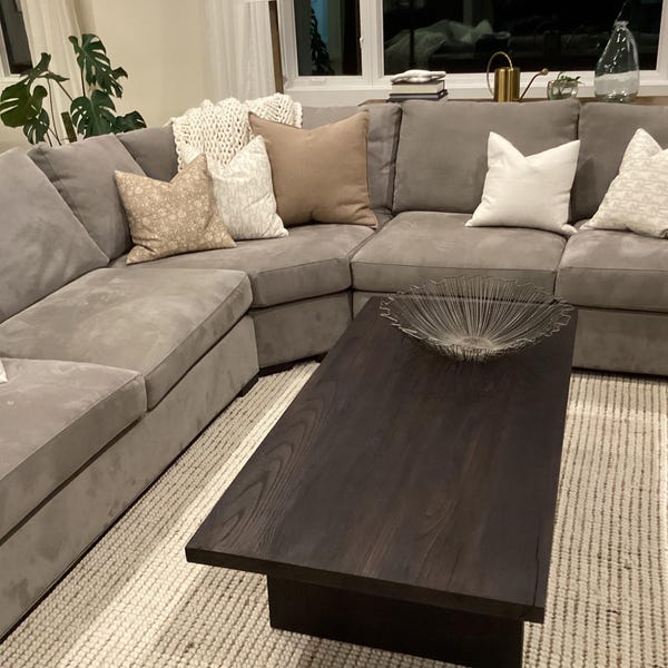 RECLAIMED WOOD SOLID BLACK COFFEE TABLE  WITH UNIQUE SOLID WOODN BASES main image 0