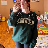 Book Tree Embroidered Christmas Sweatshirt, Library Reading Holiday Sweatshirt, Festive Bookworm Crewneck Gift For Librarian