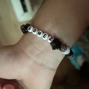 Black & White Custom Kandi Bracelet | Black Kandi Bracelet | Custom Name Bracelet | Black Rave Accessories