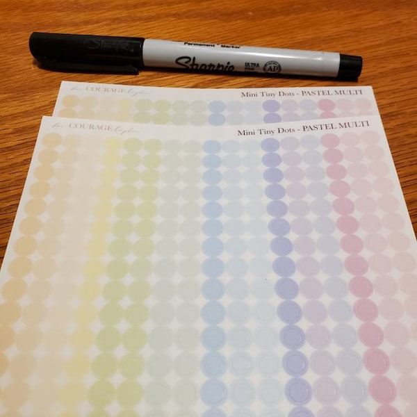 Mini Dot Planner Stickers, MINI Teeny Tiny Colorful, Neutral Dot ...