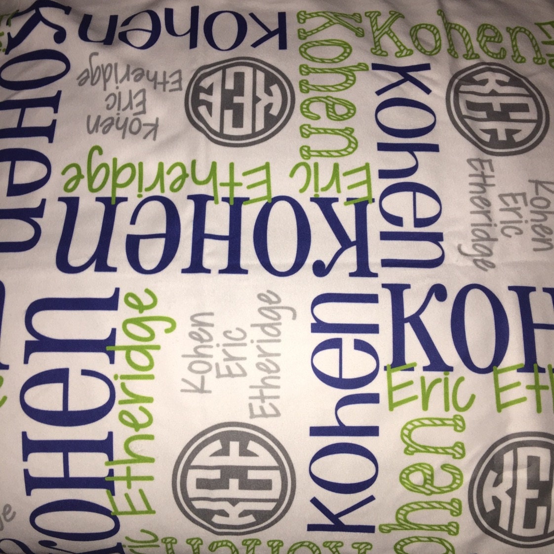 Monogram Baby Blanket- Boy Blanket- Personalized Baby Blanket- Swaddle Receiving Blanket- Baby Shower Gift