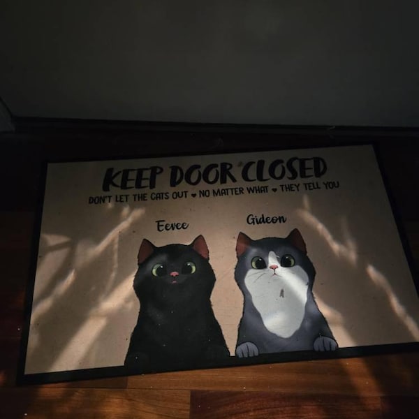 Personalized Cats Welcome Doormat Keep Door Closed Doormat Custom Cat Doormat Gift For Cat Mom Cat Lovers Gift For Cat Mom Woman Her On Birthday Christmas (3