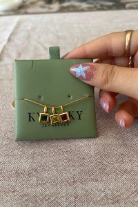 waterproof - birthstone necklace - hypoallergenic nickel free - tarnish free - custom personalized charm necklace - 18k gold plated - gift