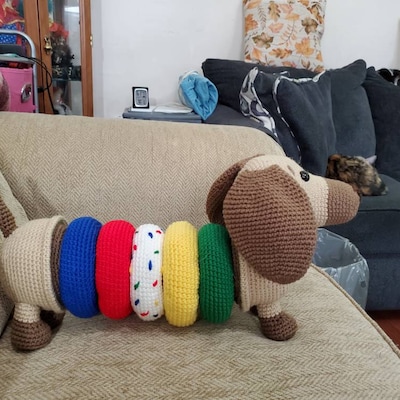 Handmade Crochet Ringstacker - Cute Dog Stacking Toy main image 1