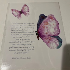 Elisabeth Beautiful Kubler-ross Inspirational Butterfly Art Most Prints Etsy Quote, People Art Wall and Unframed Framed -