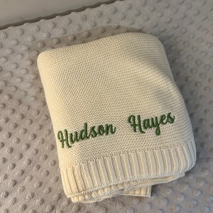 Personalized Knit Baby Blanket Embroidery Gift for Baby - Etsy