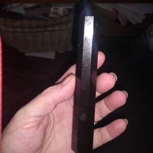90mm Black Tourmaline & 7 Chakra Stone Combination Pyramid For EMF Protection - Made In India