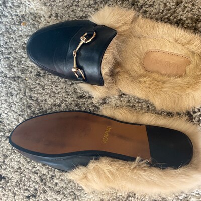 mens backless leather slip on shoes