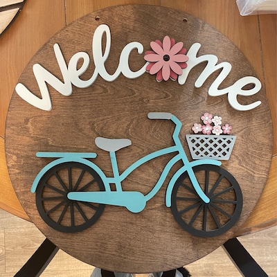 Welcome Bicycle Sign SVG for Laser Cutting or Cricut - Etsy