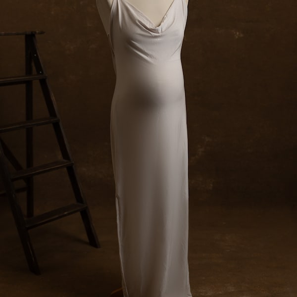 Bali DIY Cowl Neck Slip Dress Pattern W Side Slit, Spaghetti Strap Low