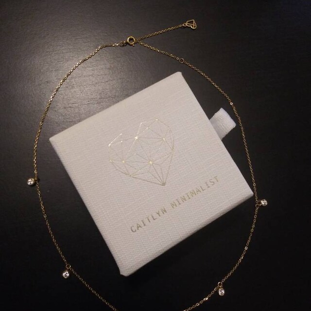 Diamond Station Necklace in Gold, Rose Gold, Sterling Silver