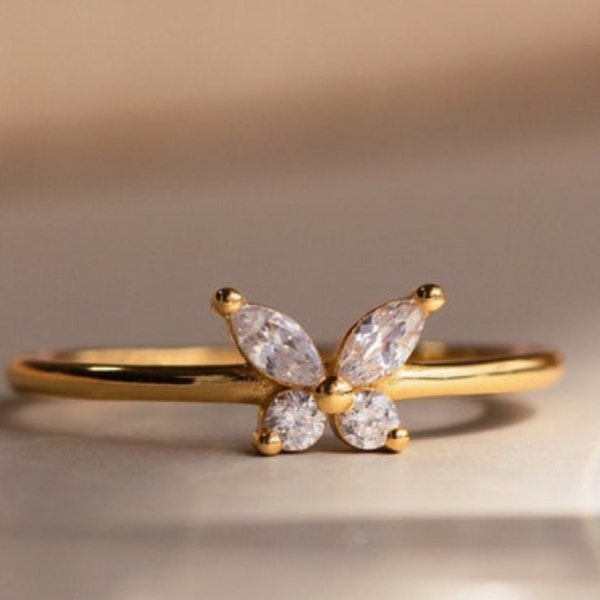Butterfly Ring by Caitlyn Minimalist • Dainty Diamond Promise Ring ...