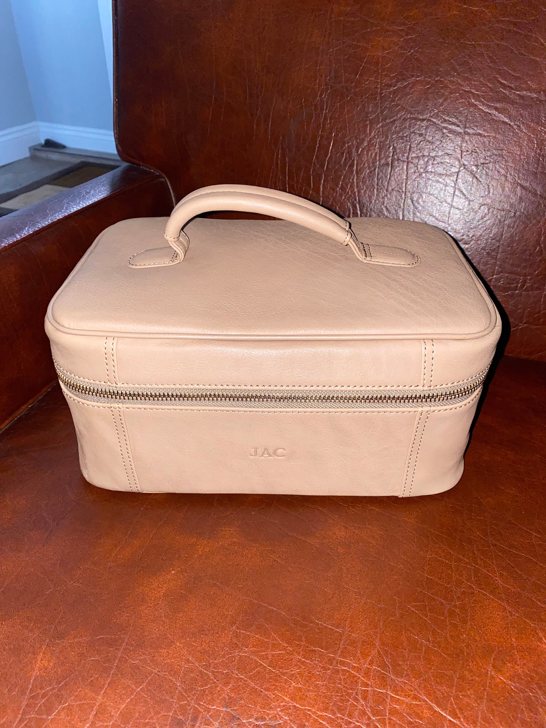 Large cosmetic bag - Toiletry bag women - Gift for wife - Monogrammed makeup case - Gift for girlfriend - Gift for mom - Anniversary gift