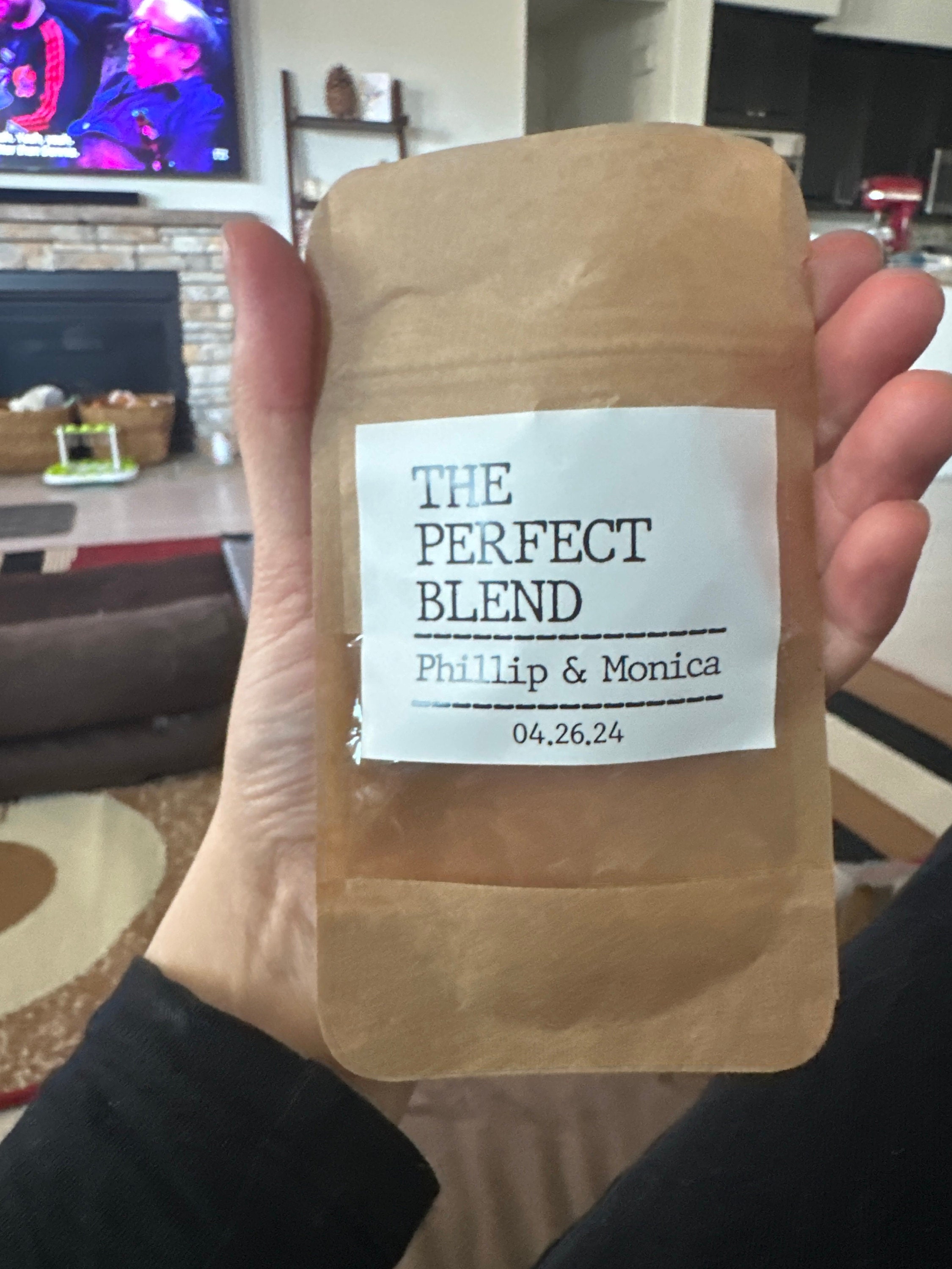 50 PCS Personalized Favors Coffee Bags, Wedding Favors diy,  The Perfect Blend, Bridal Shower Favors, Resealable Coffee Bags