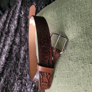 Deer Design Men Leather Belt Leaping Deer Buck Buckle Included - Etsy