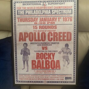 THE ORIGINAL Rocky Balboa Vs Apollo Creed Poster Vintage | Etsy