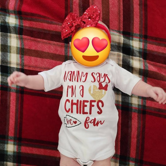 Kansas City Chiefs Fan Baby Girl Chiefs Outfit Hawk Onesie Dad