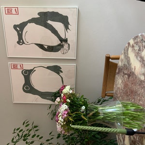 Japanese Matsumoto Hoji Frog Print, Vintage Frog Woodblock Poster