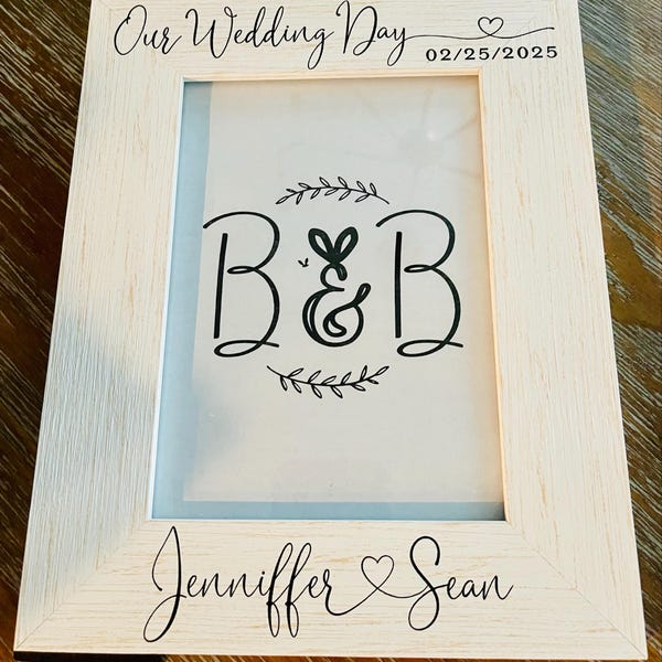 We Adding Date Frame Personalized Wedding Photo Frame | Custom Couple Frame | Anniversary ...