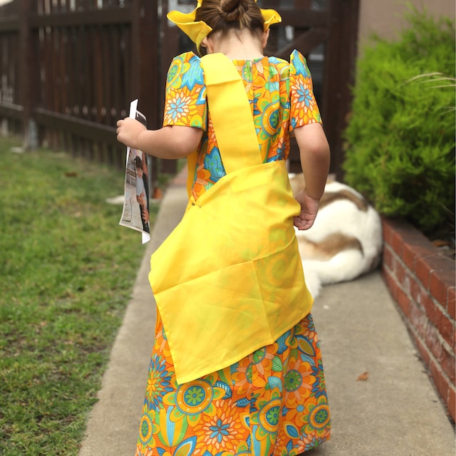 modern patadyong dress KIDS FILIPINIANA DRESS Floral Patadyong Philippine National Costume Maria Clara Baro at Saya Barong Tagalog Filipino Heritage Day - Yellow