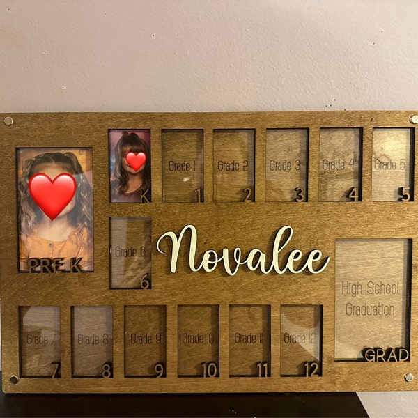 Personalized Pre K to Graduation School Picture Frame,grade School ...