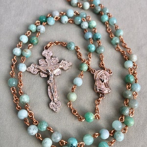 ROSE Gold Rosary Crucifix & Centerpiece Rose Gold Cross - Etsy