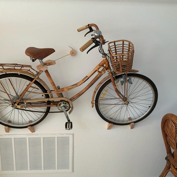 Timber Cycle Rack Handmade Wood Bike Wall Mount: Minimalist Bicycle Rack - Etsy