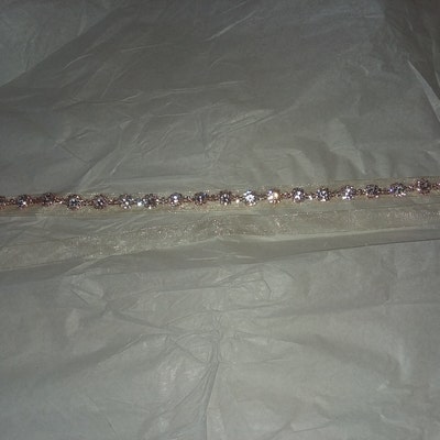 Thin Rose Gold Crystal Rhinestone Belt Bridal Belt or Rose - Etsy