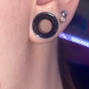 Glitter Black Alien Skinz Soft Silicone Ear Plugs Tunnels Etsy Uk