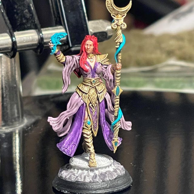 Elf Hexenmeisterin Miniur Elf Witch für D&D 5e Phfinder RPG 28mm 32mm 75mm