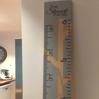 Completed Custom Made Personalised Wooden Ruler Height Chart Metric and ...