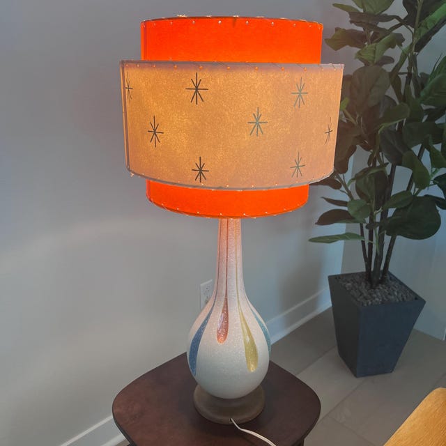 Mid Century Style 3 Tier Fiberglass Lamp Shade Retro Modern 15X11
