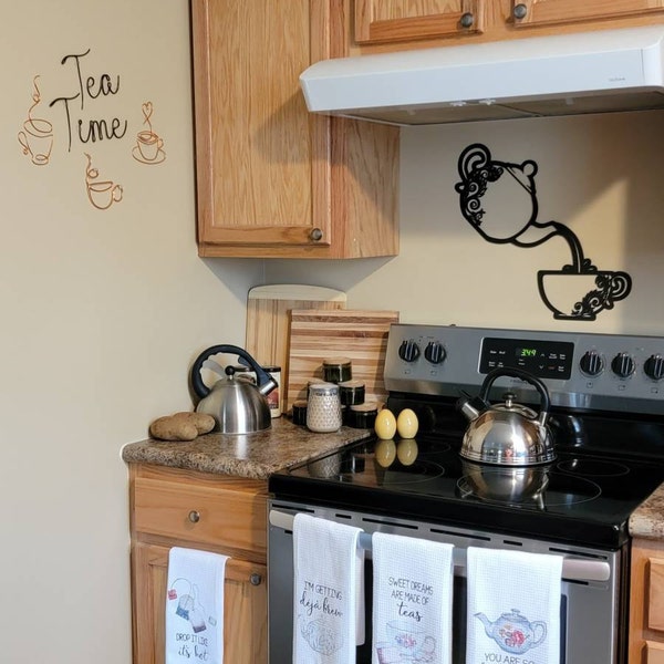 Tea Metal Wall Art, Tea Wall Art, Tea Signs for Kitchen, Tea Room Sign ...