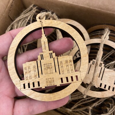 Set of 50, Custom Temple Ornaments, Bulk, LDS, Temple, Wood, Christmas ...
