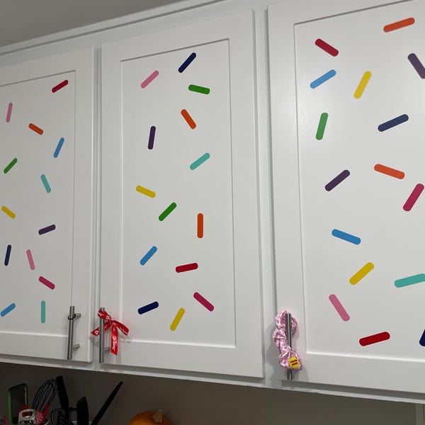 Supzone 128Pcs Colorful Sprinkles Decals Confetti Wall Stickers Mini Bar Matte Finish Vinyl Art Sticker For Kids Nursery Playroom Teen Girl's Bedroom Dorm Home Decoration