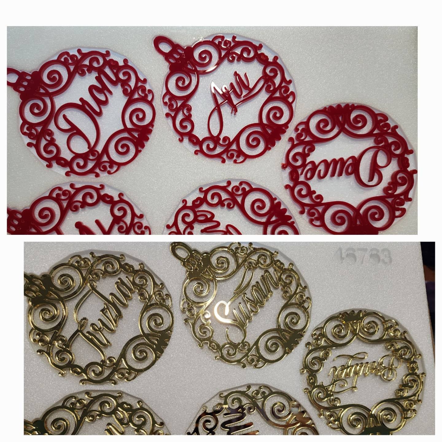 Personalized Christmas name bauble Custom ornament Tree decorations Gold mirror acrylic baubles Hanging home decor Personalised gift for her