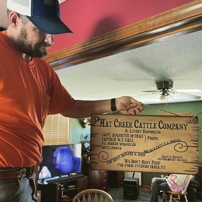 Panneau En Bois Rustique Lonesome Dove Hat Creek Cattle Company - Décoration Murale Cuisine Café Pub 30,5 X 45,7 Cm