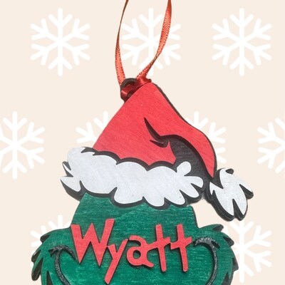 Grinch Face Ornament SVG, Grinch Ornament SVG, Grinch Laser Cut File