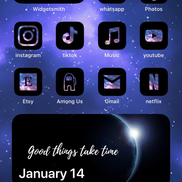 Galaxy Ios14 App Icons Pack I Galaxy Aesthetic iPhone Home Screen I ...
