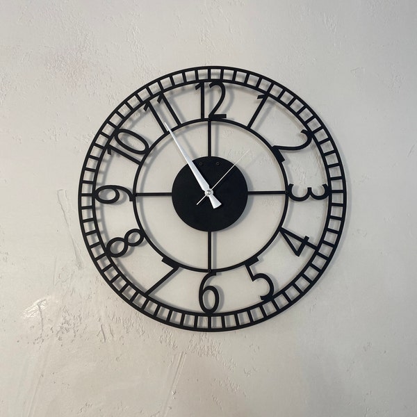 Numbers Large Wall Clock / Oversized Wall Clock / Unique Wall Clock ...