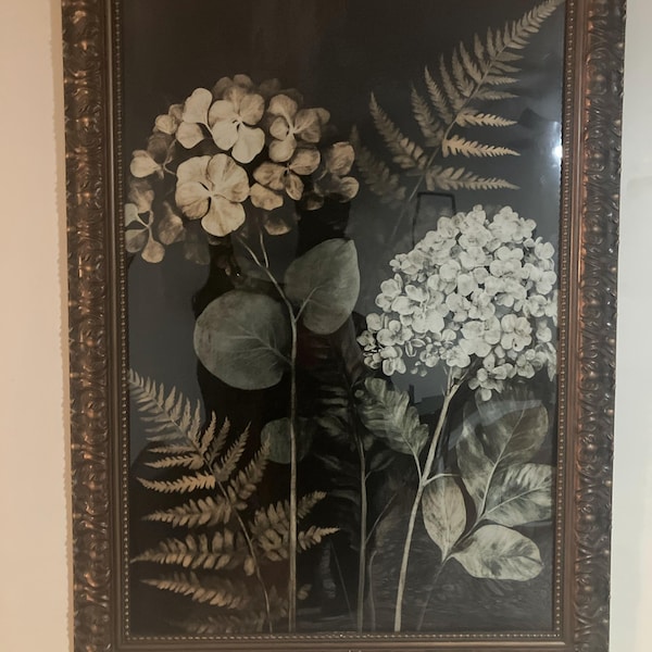 Vintage Hydrangeas Wall Art, Flower Dark Academia Home Decor, Moody ...