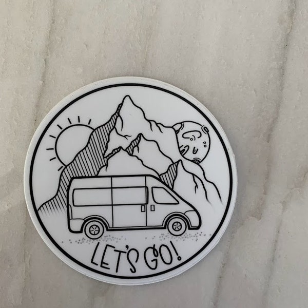 Van Life / Let's Go! / Vinyl Sticker / Inspirational Quote / Laptop ...