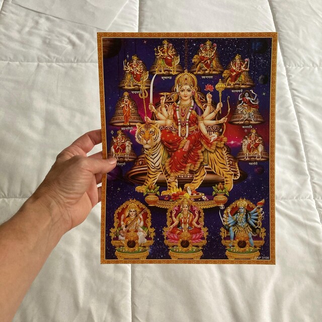 Durga  Vintage-style Indian Devotional Print - Etsy